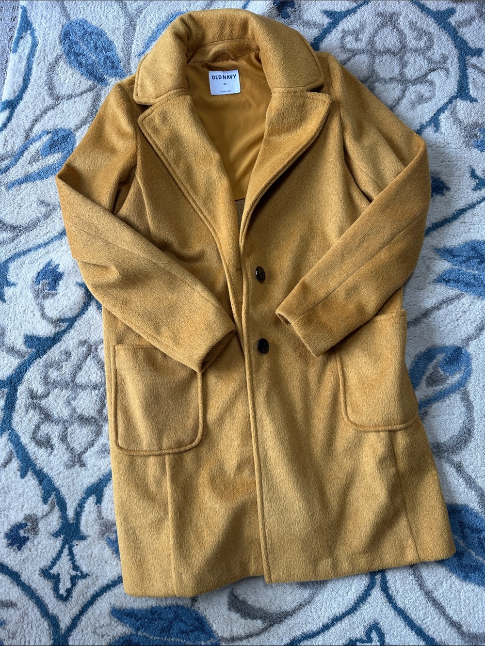 Old Navy Mustard soft-brushed overcoat